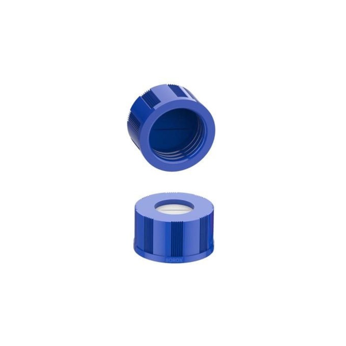 BOROX Yarıklı Mavi Screw Vial Kapağı ND9 -Mavi PTFE/Beyaz Silikon Septa- 100lü