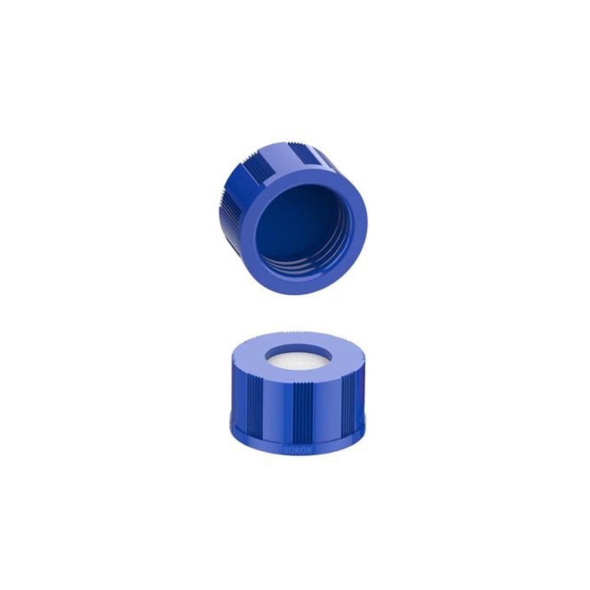 BOROX Yarıksız Mavi Screw Vial Kapağı ND9 - Mavi PTFE/Beyaz Silikon Septa - 100lü