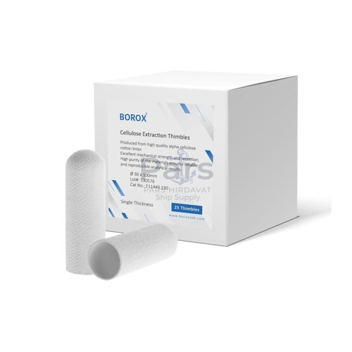 Borox Soxhlet Ekstraksiyon Kartuşu - Selüloz - 30x100mm Kartuş Filtre