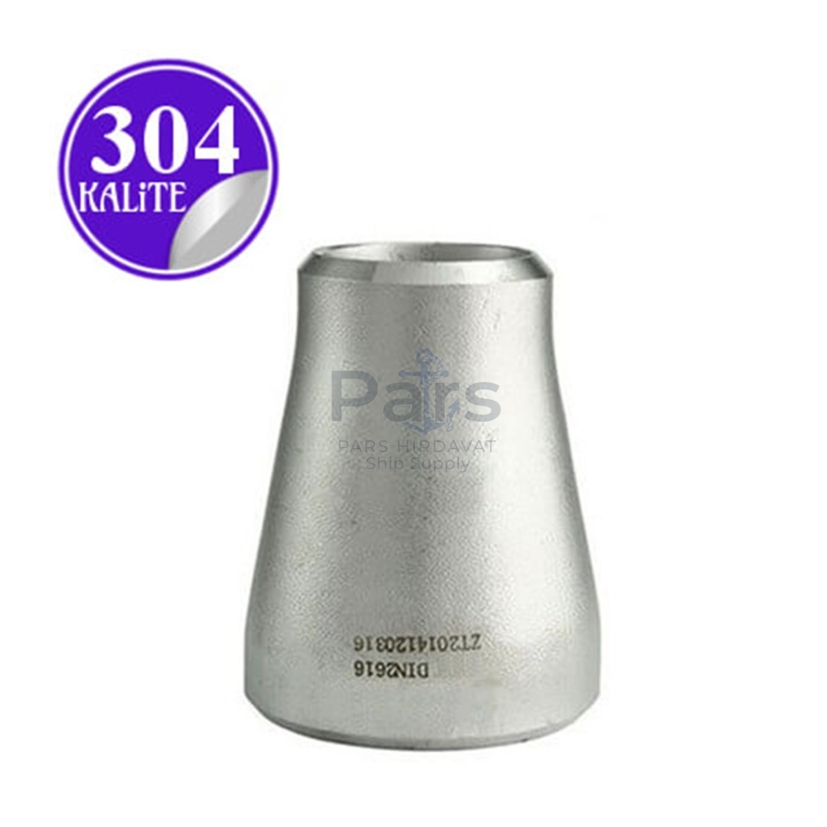 Stainless Steel 304 Kalite Konsantrik Redüksiyon - 1"-1/2" (33,7mm-21,3mm)