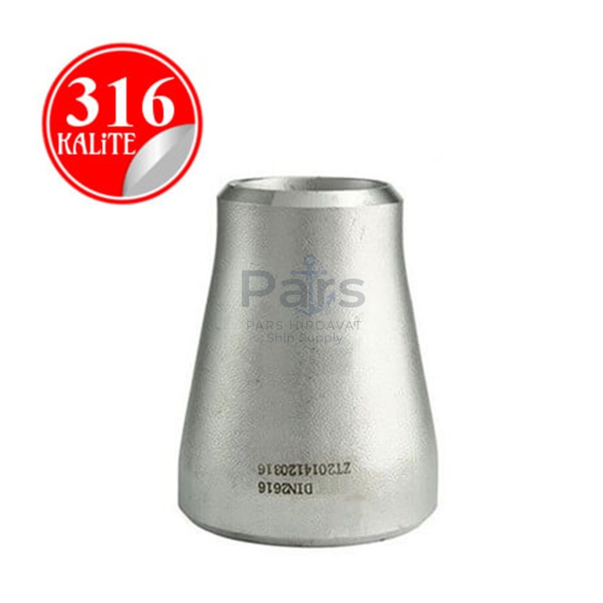 Stainless Steel 316 Kalite Konsantrik Redüksiyon - 1¼"-3/4" (42,4mm-26,9mm)