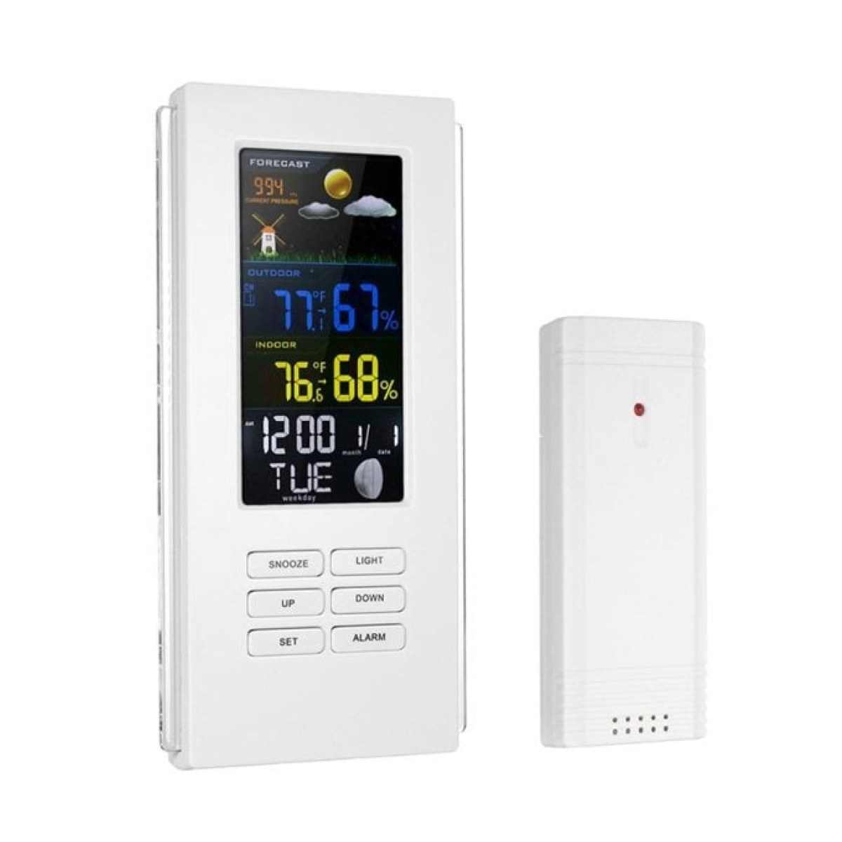 Dijital Termometre İç Dış Wireless Hava Takip Sistemi -White
