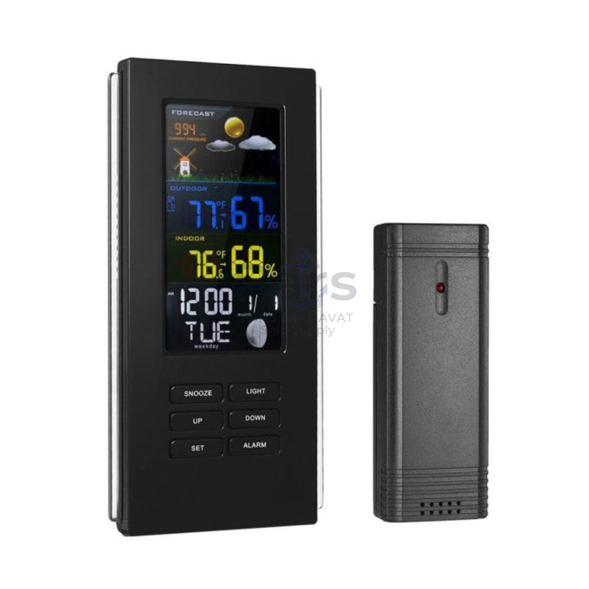 Dijital Termometre İç Dış Wireless Hava Takip Sistemi -Black