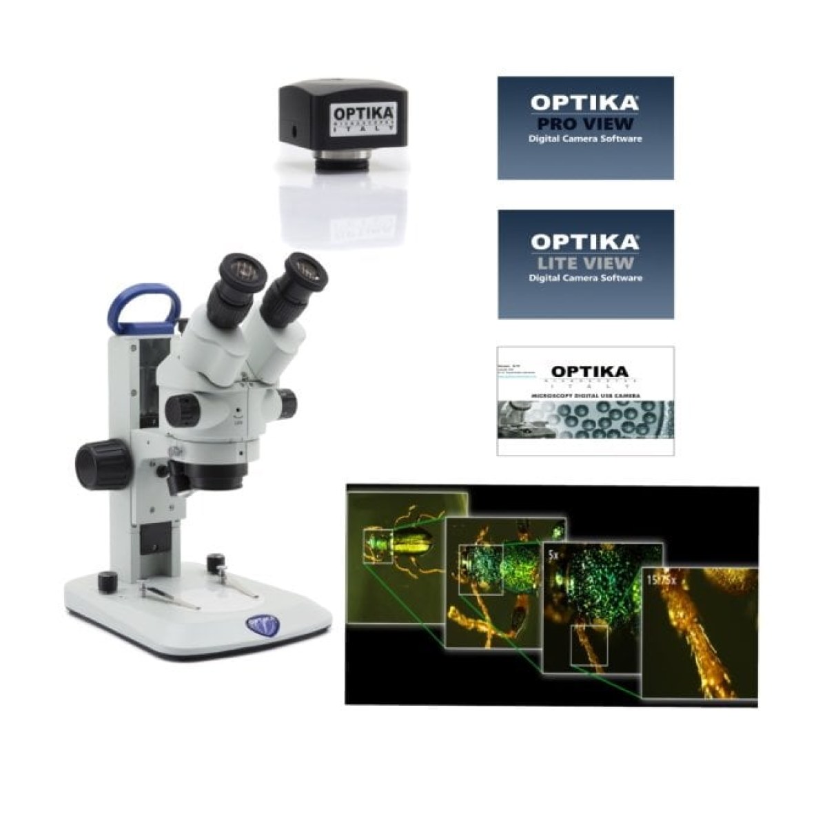 Optika SLX Kameralı Trinoküler Stereo Zoom Mikroskop ve Yazılım - Dijital Mikroskop