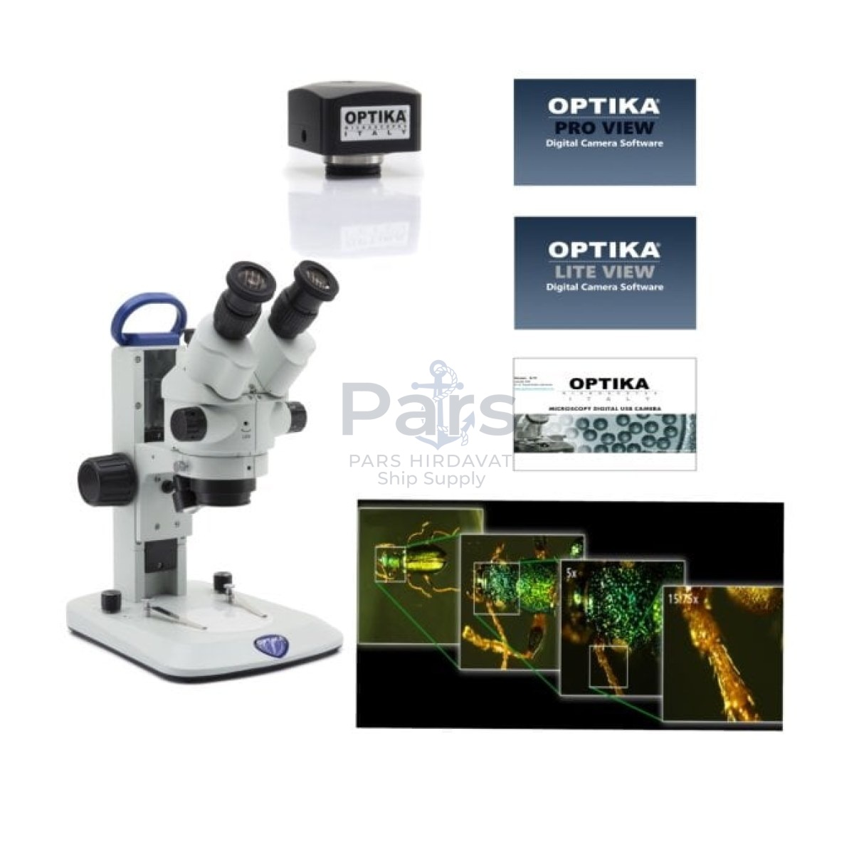 Optika SLX Kameralı Trinoküler Stereo Zoom Mikroskop ve Yazılım - Dijital Mikroskop