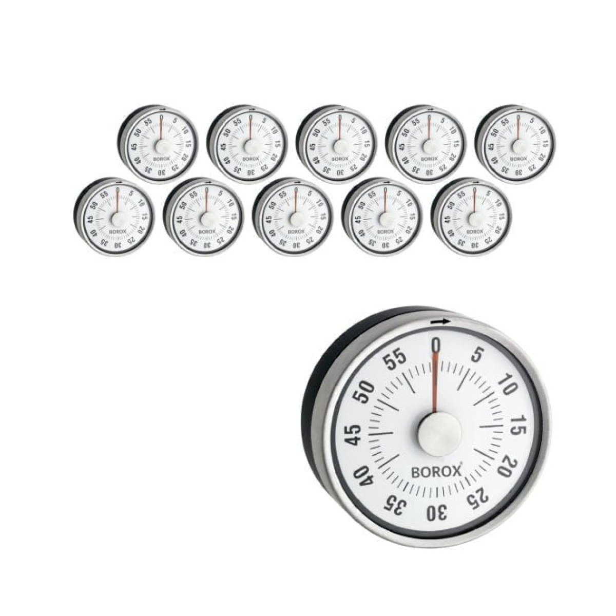 Stainless Steel Analog Zamanlayıcı - Geri Sayım Sayacı 10lu