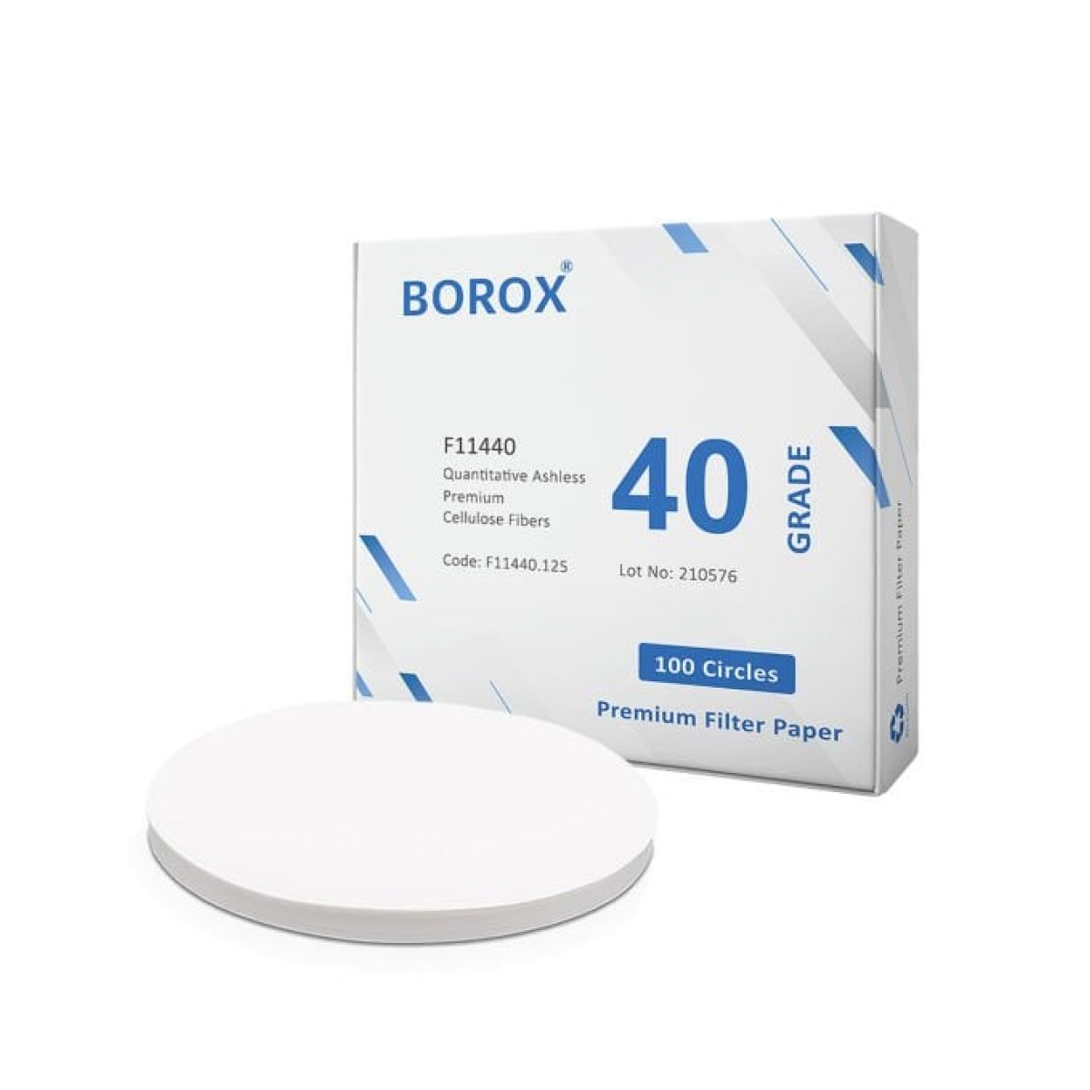 Borox Külsüz Filtre Kağıdı 125 mm Kantitatif - Orta Hız - Grade 40