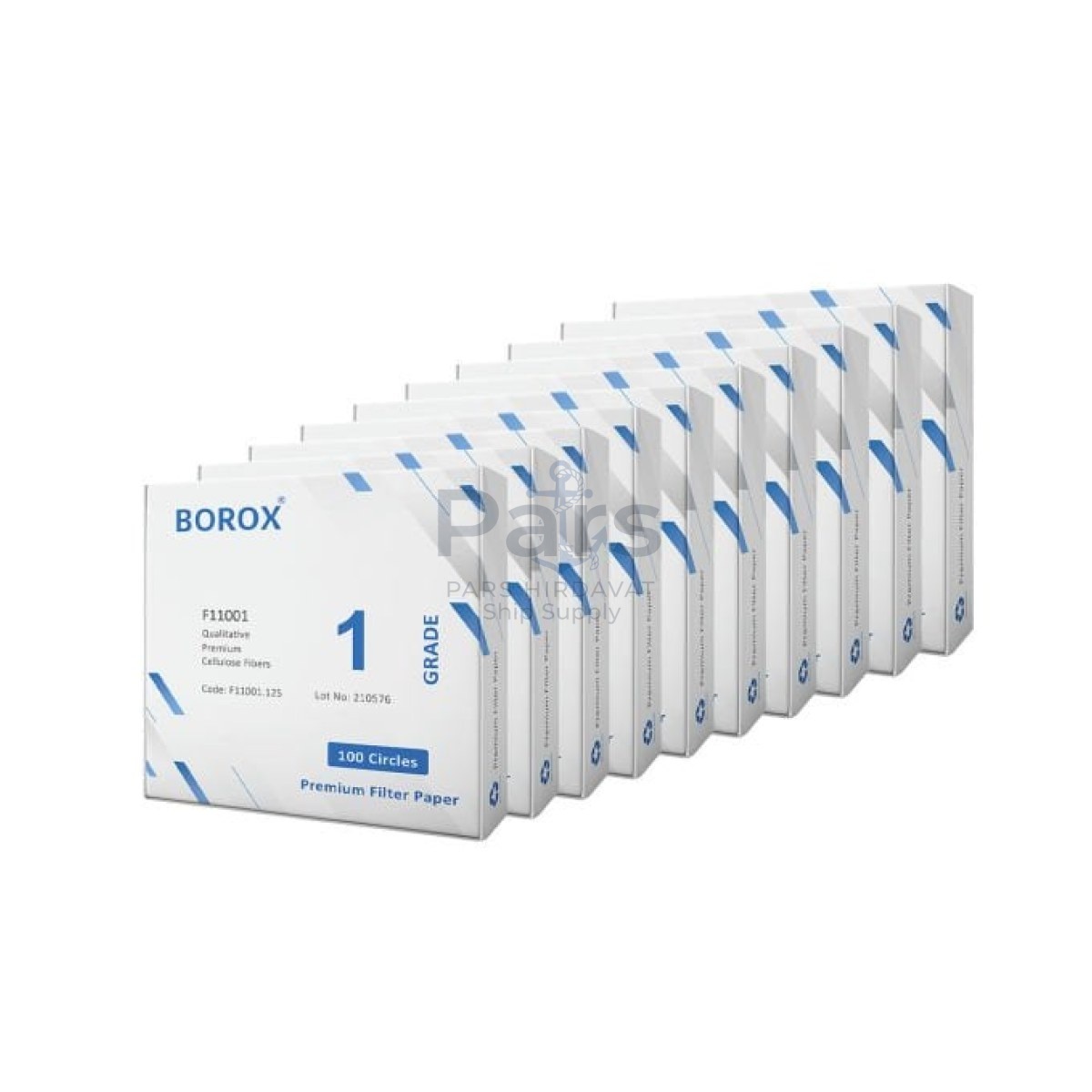 Borox Laboratuvar Filtre Kağıdı 125 mm Kalitatif - Orta Hız - Grade 1 - 10 Paket Toptan