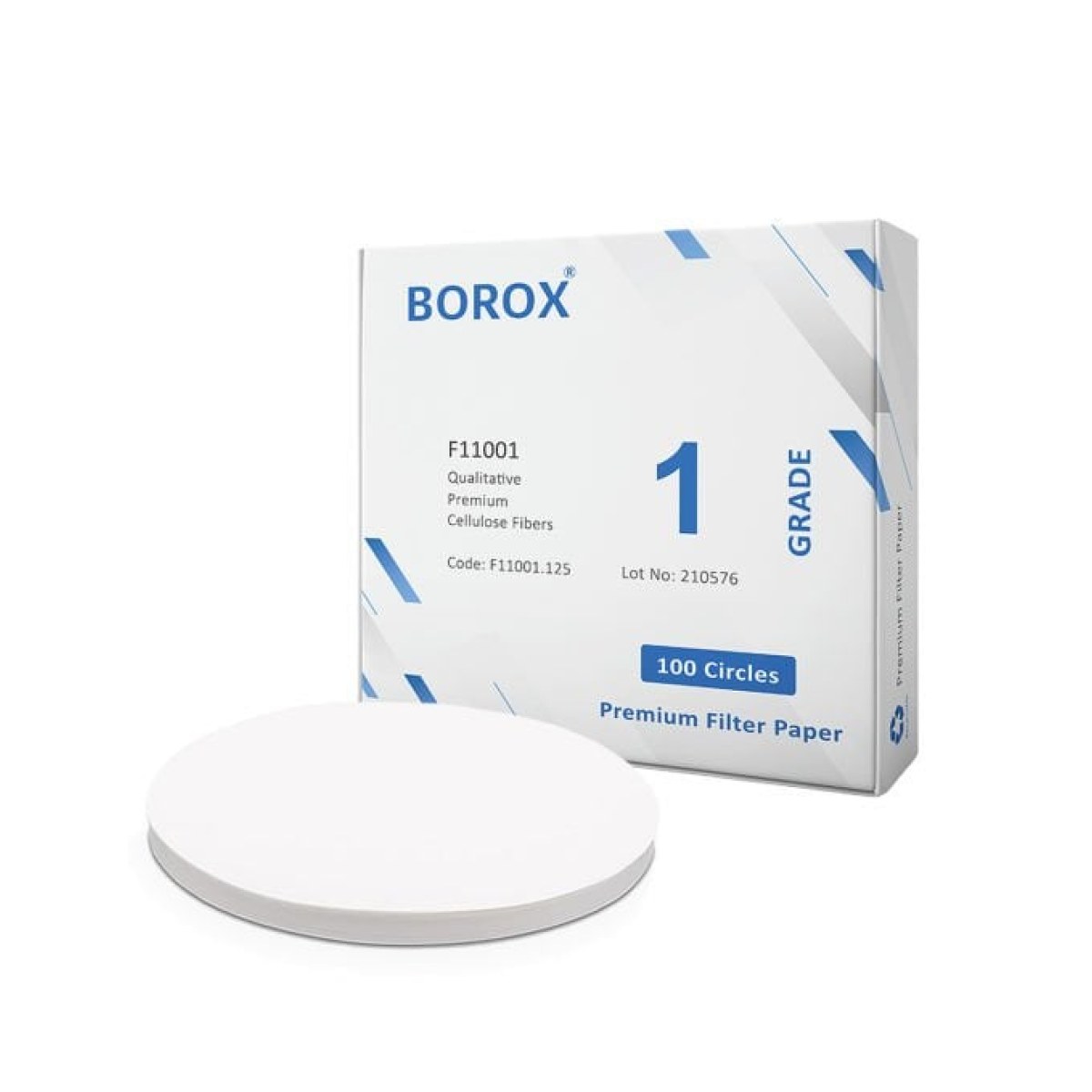 Borox Laboratuvar Filtre Kağıdı 125 mm Kalitatif - Orta Hız - Grade 1