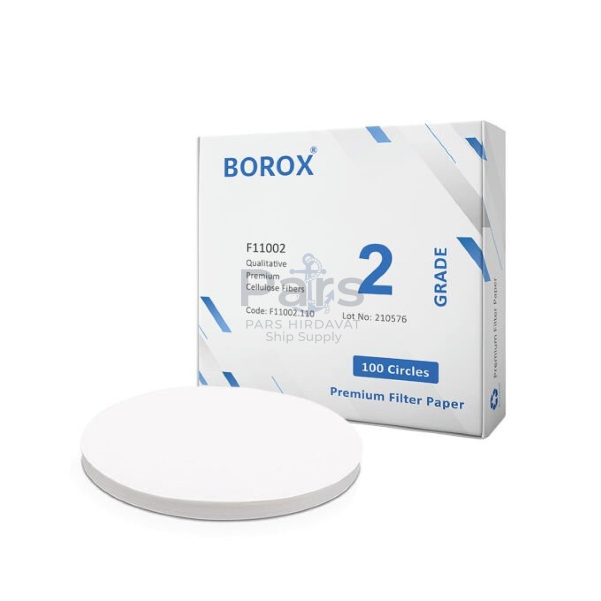 Borox Laboratuvar Filtre Kağıdı 110 mm Kalitatif - Orta Hız - Grade 2
