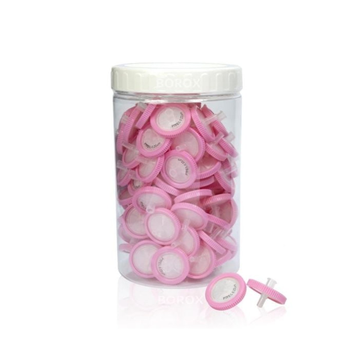 Borox PTFE Hidrofobik Şırınga Filtre - Non Steril 0.22µm - Pembe - 100 Adet