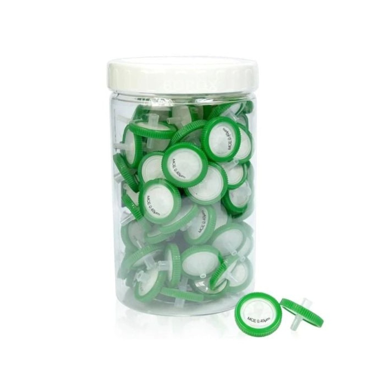 Borox Selüloz Şırınga Filtre - Non Steril 0.45µm - MCE Syringe Filter - Yeşil - 100 Adet