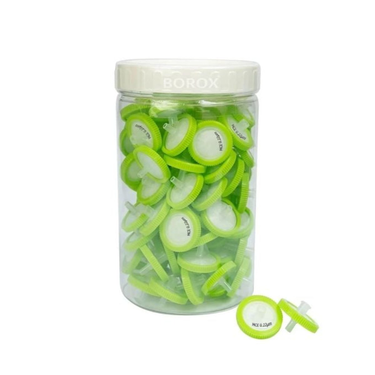 Borox Selüloz Şırınga Filtre - Non Steril 0.22µm - MCE Syringe Filter - Yeşil - 100 Adet
