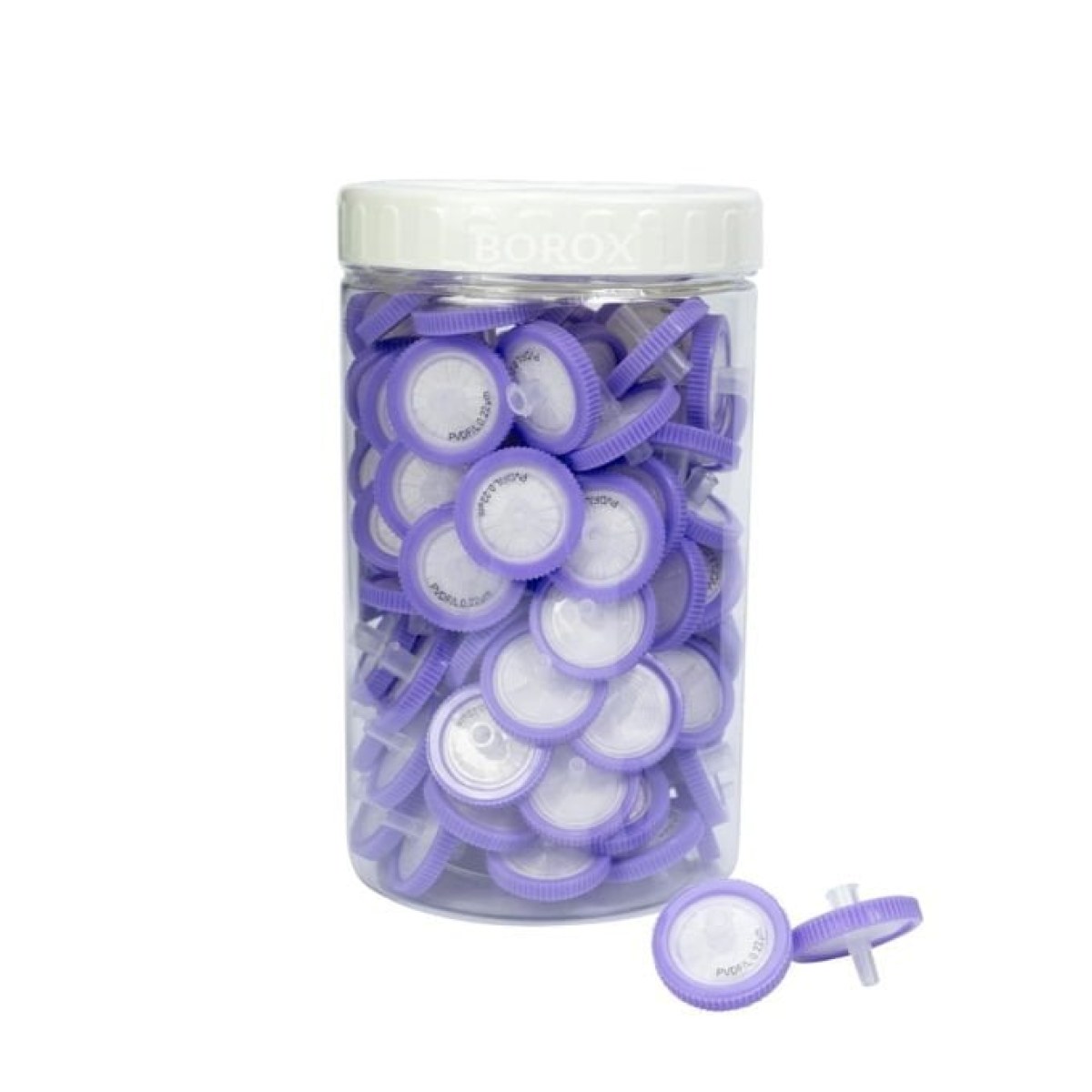 Borox Hidrofilik PVDF Şırınga Filtre - Non Steril 0.22µm - Lila - 100 pcs