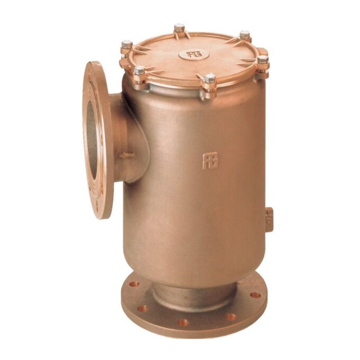 1283 / DENİZ SUYU FİLTRESİ ALTTAN GİRİŞ YANDAN ÇIKIŞ DN80 PN16 / BRONZ