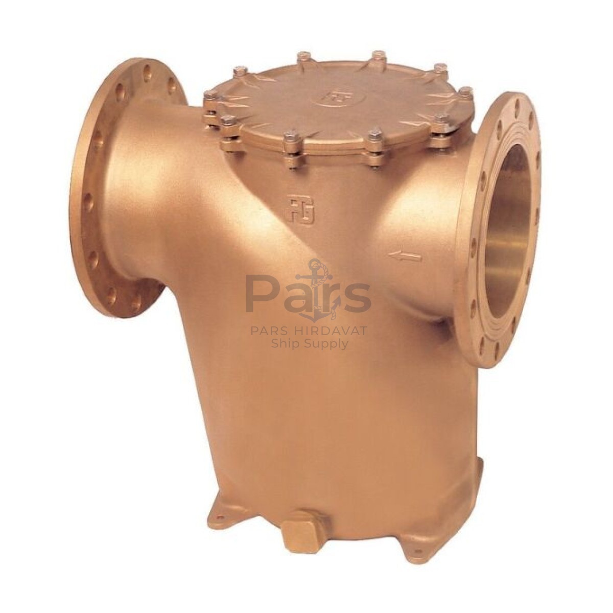 1281 / DENİZ SUYU FİLTRESİ YANDAN GİRİŞ YANDAN ÇIKIŞ FLANŞLI DN100 PN16 / BRONZ